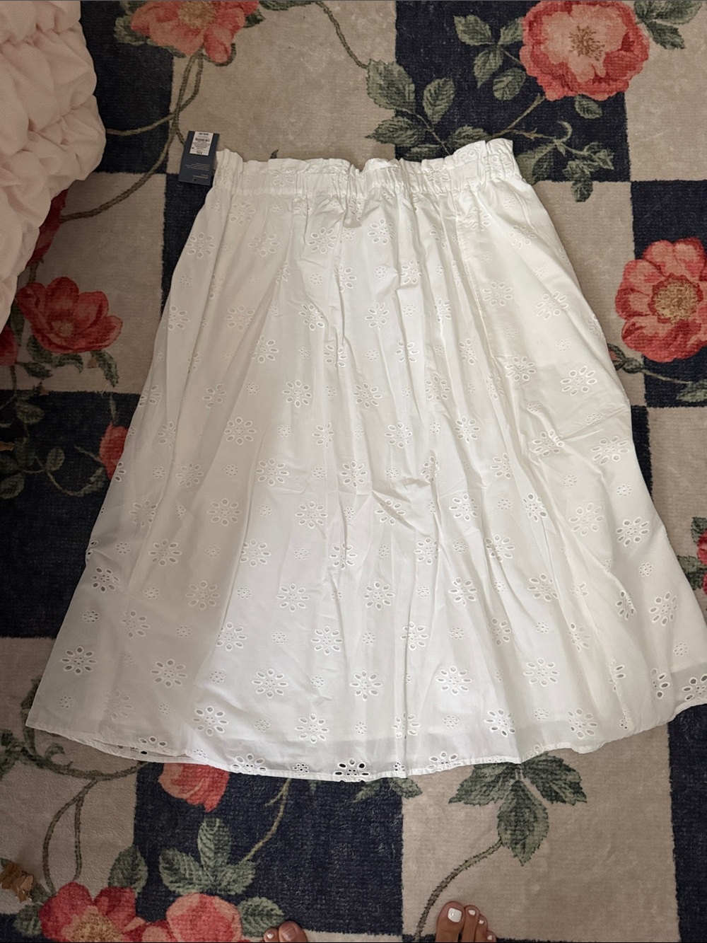 Universal Thread White Eyelet A-Line Midi Skirt